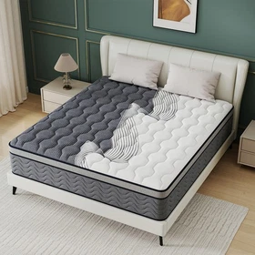 12" Dual Firm Soft Hybrid Mattress Memory Foam Spring Full Queen King in a Box