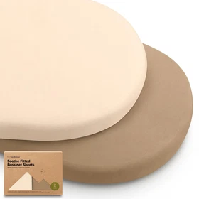 2-Pack Organic Bassinet Sheets for Girls, Boys - 100% Cotton Bassinet Mattress S