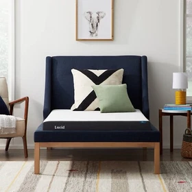 Lucid 5 Inch Firm Gel Memory Foam Mattress - Bamboo Charcoal Infused