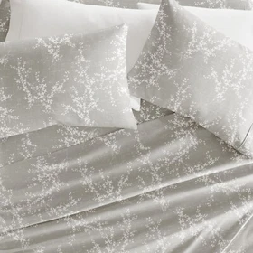 Kaycie Gray Bed Sheets 4-PC Patterned Ultra Soft Fashion Sheet Set