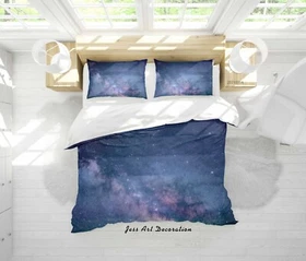 3D Nebula Starry Sky Space Quilt Cover Set Bedding Sets Pillowcases Queen