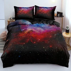 Starry Sky Galaxy Quilt Duvet Cover Pillowcases Twin Full Queen King Bedding Set