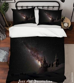3D Architecture Starry Sky Night Quilt Cover Set Bedding Sets Pillowcases Queen