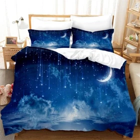 3D Moon Starry Sky Cloud Quilt Cover Set Bedding Sets Pillowcases