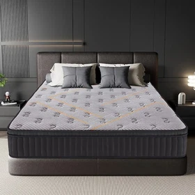 10" 12"Gel Memory Foam and Innerspring Hybrid Mattress in a Box for Silent Sleep