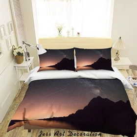 3D Mountain Starry Sky Night Scene Quilt Cover Set Bedding Sets Pillowcases
