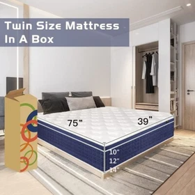 14"/12" Mattress Twin Full Queen King Size InnerSpring Memory Foam Bed in A Box