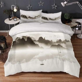 Black Rain Mist 3D Printing Duvet Quilt Doona Covers Pillow Case Bedding Sets