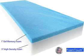 FoamTouch Variety of Gel Memory Foam + High Density Foam Mattress/Bunk