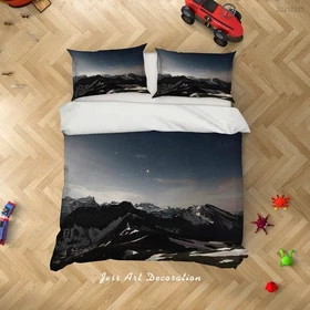 3D Mountains Starry Sky Night Scene Quilt Cover Set Bedding Sets Pillowcases