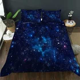 3D Night Space Starry Sky Quilt Cover Set Bedding Sets Pillowcases