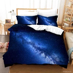 3D Starry Clouds Blue Quilt Cover Set Bedding Sets Pillowcases 64