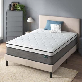 Zinus Pressure Relief Extra Firm Hybrid Mattress Comfort Foam and Pocket Spring