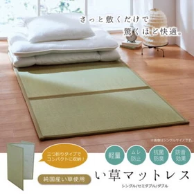 IKEHIKO Japanese Tatami Thin Rush Grass Mattress Three-fold type compact Japan