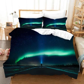 3D Aurora Starry Sky Quilt Cover Set Bedding Sets Pillowcases