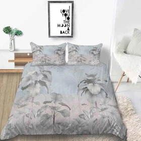 Leaves Fanned Out In The Mist 3D Quilt Duvet Doona Cover Set Pillow case Print