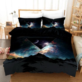 3D Mountains Starry Sky Geometry Quilt Cover Set Bedding Sets Pillowcases