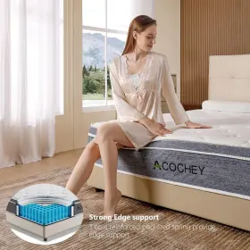 739713054689 ACOCHEY Queen Mattresses Hybrid Mattress Box Gel #3