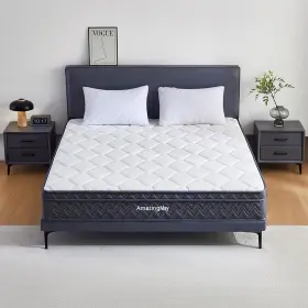 445022349394 AMAZINGMAY Queen Mattress Hybrid Box Gel Memory