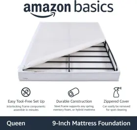 AMZ-9KDBS-Q2 AMAZON BASICS Smart Box Spring Bed Base Mattress #3