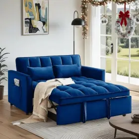 AHS0 ANWICKJEFF Velvet Convertible Sofa Bed