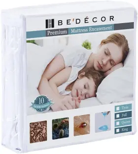 CAH8229 BEDECOR Zippered Queen Mattress Protector Cover