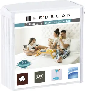 USH8102 BEDECOR Queen Waterproof Mattress Protector Pee