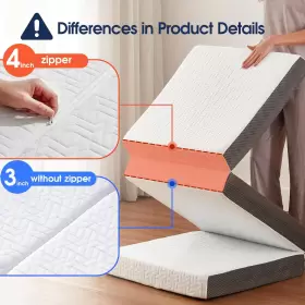 696228558227 BEDLUXURY Folding Mattress Twin Storage Bag Foam #2