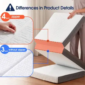 696544096076 BEDLUXURY Folding Mattress Single Bed Storage #2