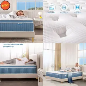 313115964953 QUEEN Colchones Gel Memory Foam Hibrido Hybrid