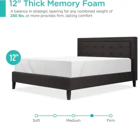 SKY5574 BEST CHOICE PRODUCTS Mattress Gel Cooling Memory Foam