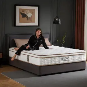 840408646680 BESTIER Queen Gel Memory Foam Hybrid Mattress