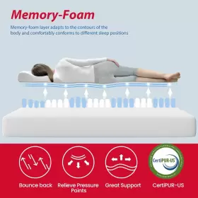 195030029333 BESTMASSAGE Twin Mattress Gel Memory Foam Queen #2