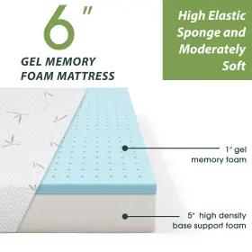195030072612 BESTMASSAGE Memory Foam Mattress Mattresses Firm #2
