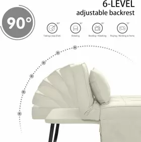 792933954771 BIGSYY Sofa Bed Function Folding Ottoman Linen #3
