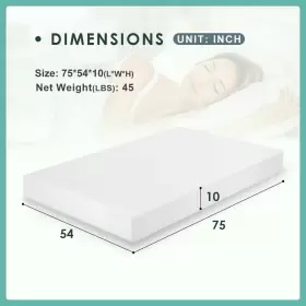 HH-MEM-10F563-WHITE BLKMTY Mattress Gel Memory Foam Sleep #2