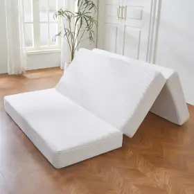 B0DFWH421C BYBYME Folding Corduroy Mattress Gel Topper