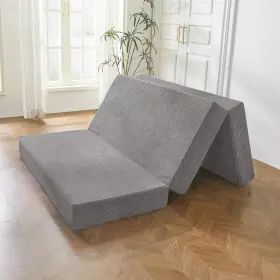 B0DFWHV8TN BYBYME Folding Corduroy Mattress Gel Topper