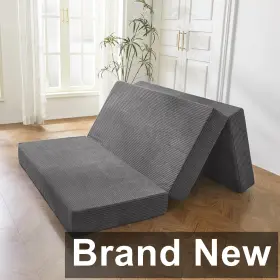B0DP68KS77 BYBYME Corduroy Folding Mattress Gel Topper
