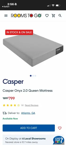 3222337 CASPER Onyx Queen Futon Mattress