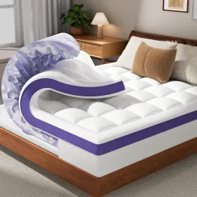 CXUSF1S1W1QU CHIXPACE Dual Memory Foam Mattress Topper Queen