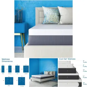 COOL-GEL-12-12-12 CLASSIC BRANDS King Memory Foam Mattress