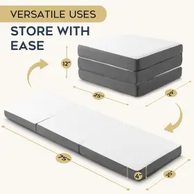 850051970155 CONTOUR COMFORT Folding Mattress Memory Foam Bed #3