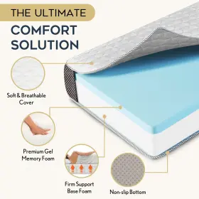 850051970186 CONTOUR COMFORT Folding Mattress Memory Foam Bed #2