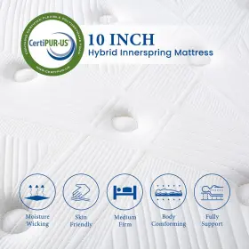 789219238779 COOLVIE Twin Mattress Hybrid Pocketed Coils #3
