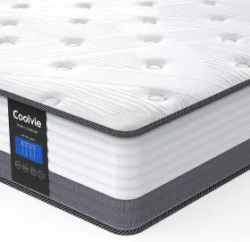 789219238779 COOLVIE Twin Mattress Hybrid Pocketed Coils