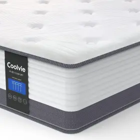 744759912800 COOLVIE Mattress Hybrid Pocketed Coils Gel