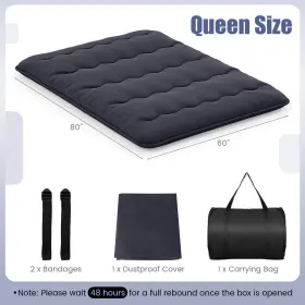 H426CF-QA8303 COSTWAY Queen Futon Mattress Floor Pad Cover #2