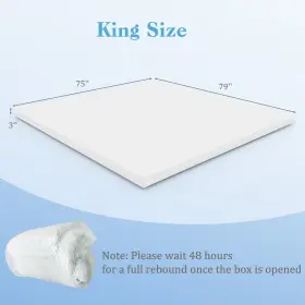 HCST03314 COSTWAY Gel Infused Memory Foam Mattress Topper #2