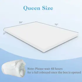 HCST03315 COSTWAY Gel Infused Memory Foam Mattress Topper #2